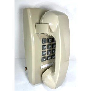 Premier Vtg Beige Push Button Wall Mount Phone-HAC 2554 -NOT a Modern Connection